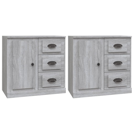 Credenze 2 pz Grigio Sonoma in Legno Multistrato 3185229