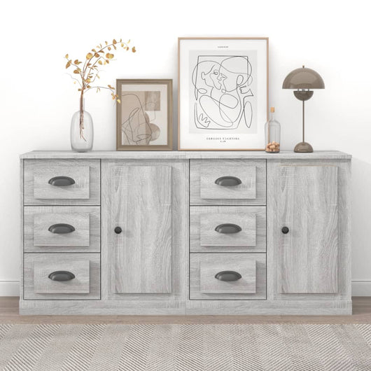 Credenze 2 pz Grigio Sonoma in Legno Multistrato 3185229