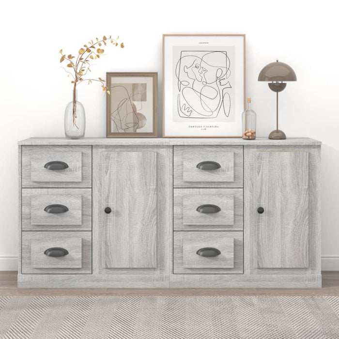 Credenze 2 pz Grigio Sonoma in Legno Multistrato 3185229