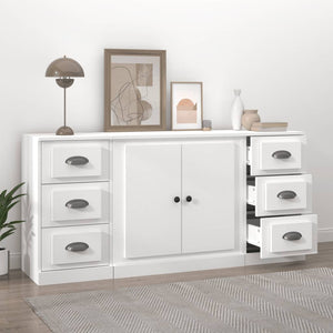Credenze 3 pz Bianco in Legno Multistrato 3185231