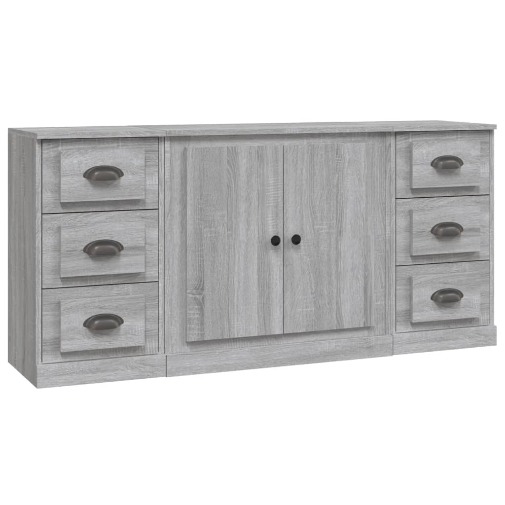 Credenze 3 pz Grigio Sonoma in Legno Multistratocod mxl 77521