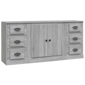 Credenze 3 pz Grigio Sonoma in Legno Multistratocod mxl 77521