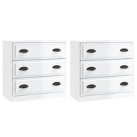 Credenze 2 pz Bianco Lucido in Legno Multistratocod mxl 101534