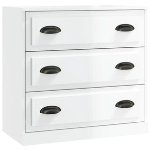 Credenze 2 pz Bianco Lucido in Legno Multistrato 3185241