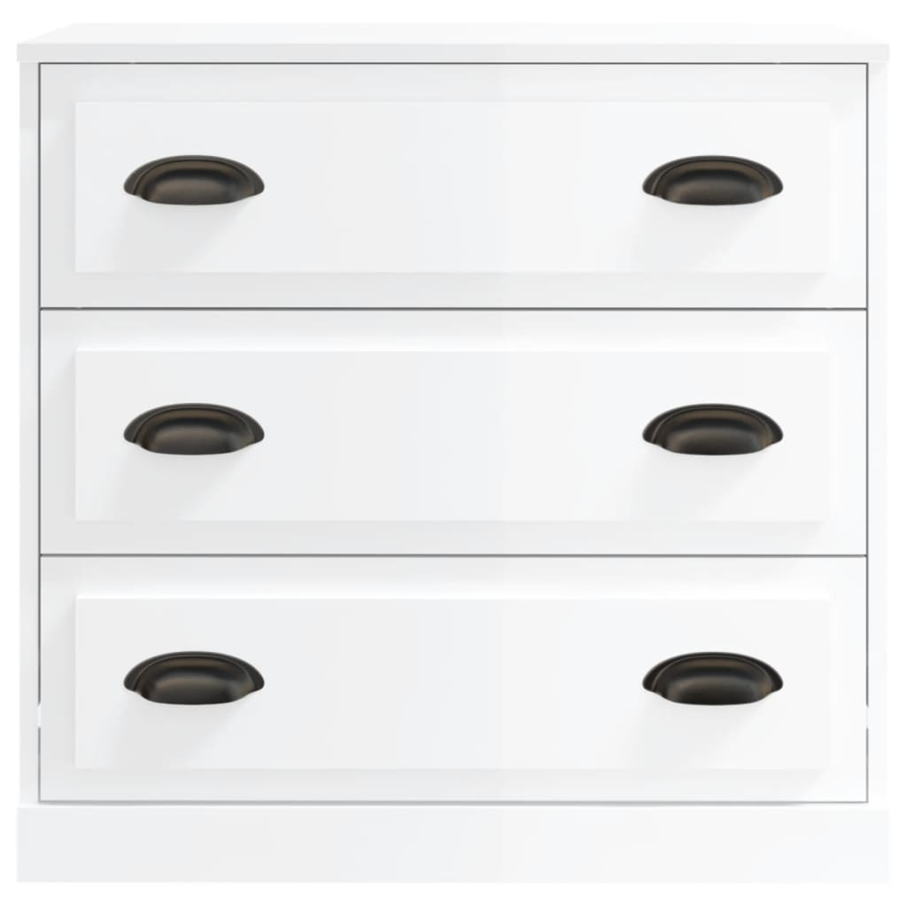 Credenze 2 pz Bianco Lucido in Legno Multistrato 3185241