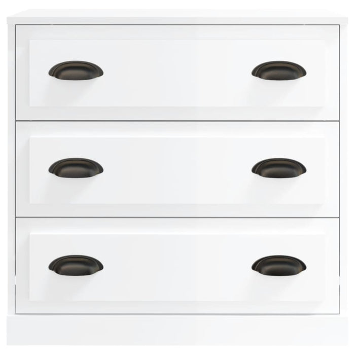 Credenze 2 pz Bianco Lucido in Legno Multistrato 3185241