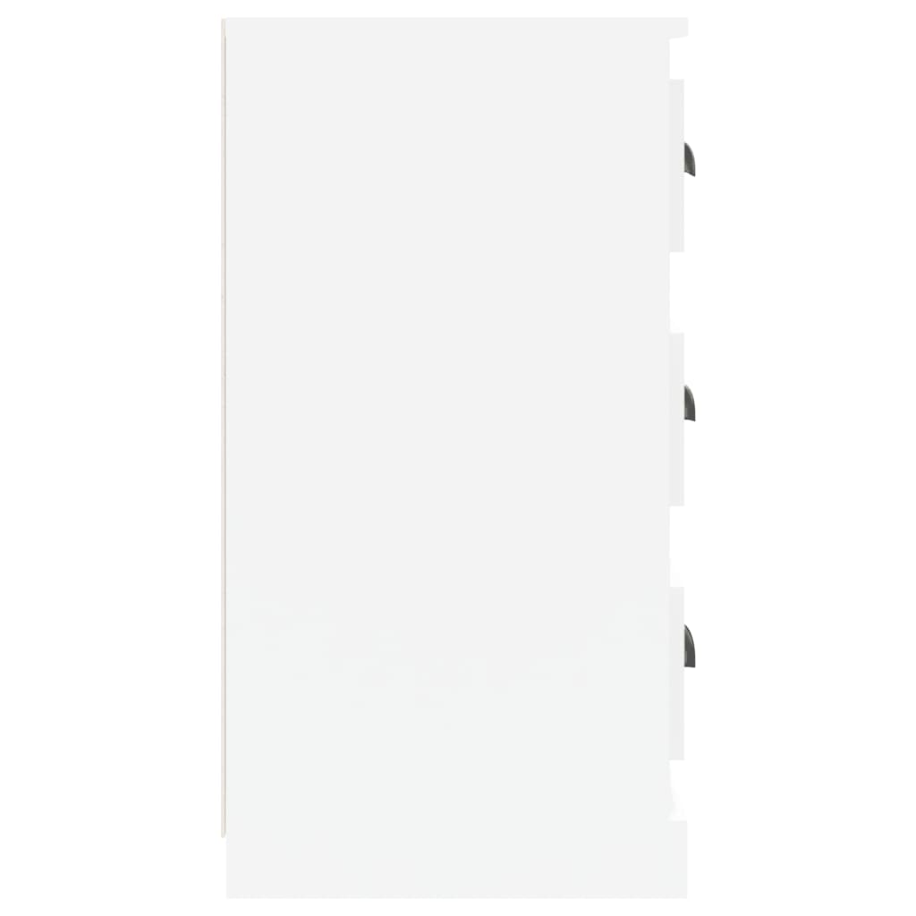 Credenze 2 pz Bianco Lucido in Legno Multistrato 3185241