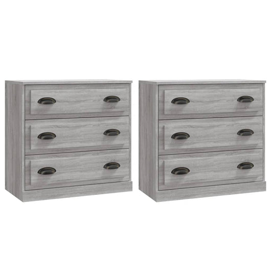 Credenze 2 pz Grigio Sonoma in Legno Multistrato 3185245