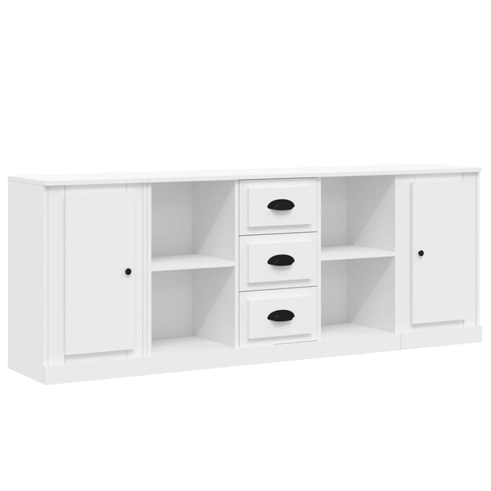 Credenze 3 pz Bianco in Legno Multistrato 3185255