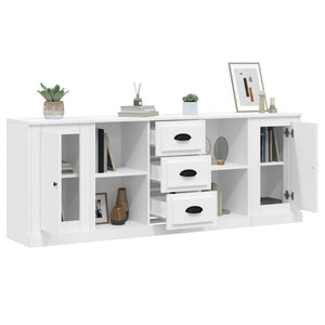 Credenze 3 pz Bianco in Legno Multistrato 3185255