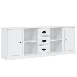 Credenze 3 pz Bianco Lucido in Legno Multistratocod mxl 101502