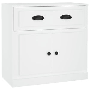Credenza a buffet cassettiera mobile contenitore organizer cucina soggiorno salotti set di 2 legno ingegnerizzato bianco 02_0036692