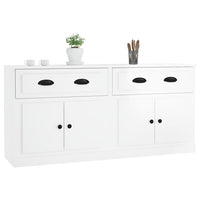 Credenze 2 pz Bianco Lucido in Legno Multistrato 3185265