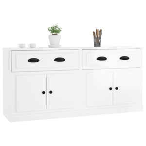 Credenze 2 pz Bianco Lucido in Legno Multistrato 3185265