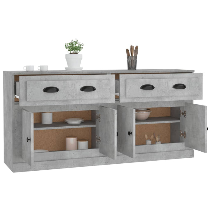 Credenze 2 pz Grigio Cemento in Legno Multistrato 3185267