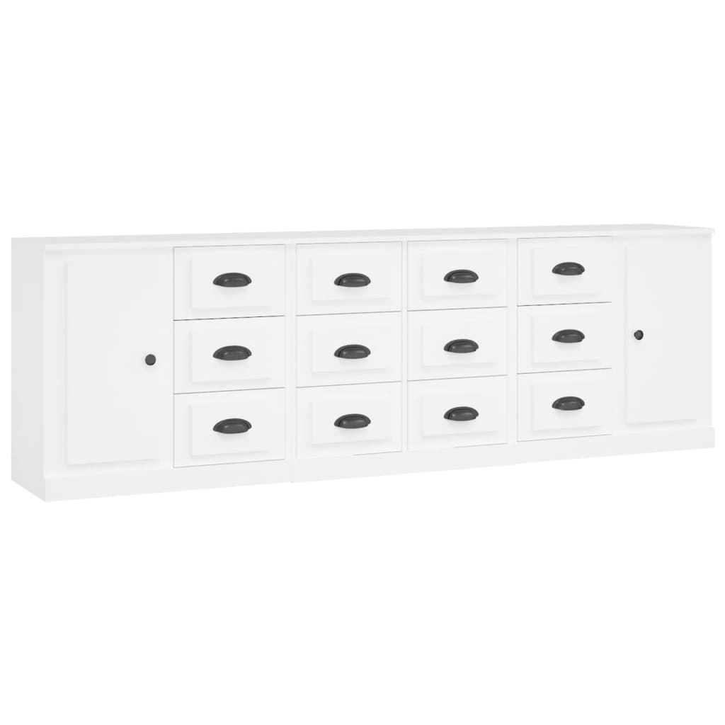 Credenze 3 pz Bianco in Legno Multistrato 3185287