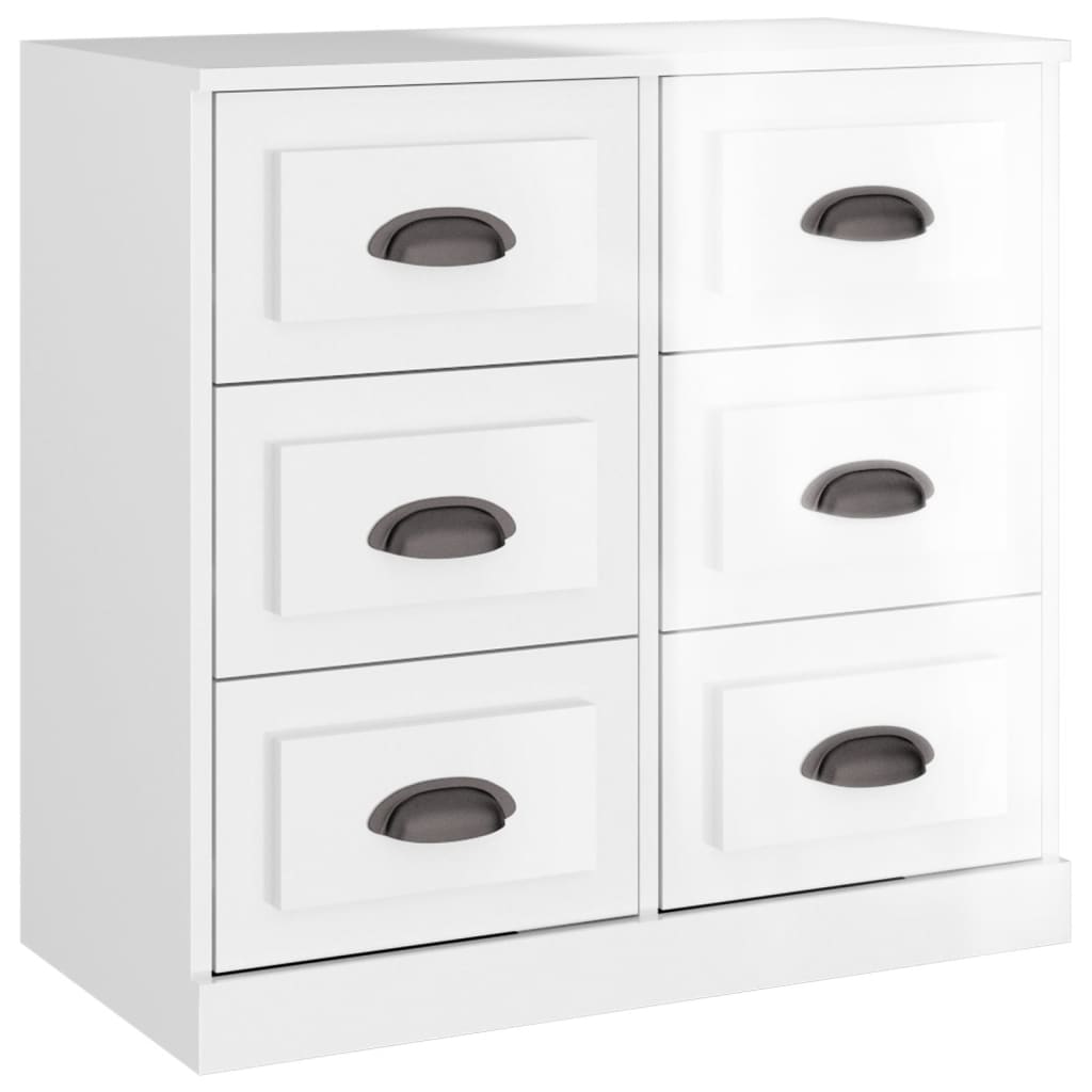 Credenze 3 pz Bianco Lucido in Legno Multistrato 3185289