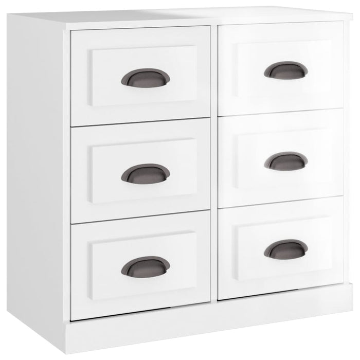 Credenze 3 pz Bianco Lucido in Legno Multistrato 3185289