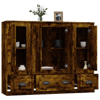 Credenze 3 pz Rovere Fumo in Legno Multistrato 3185300