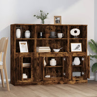 Credenze 3 pz Rovere Fumo in Legno Multistrato 3185308