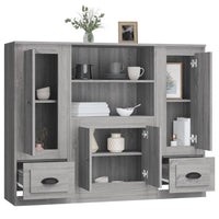 Credenze 3 pz Grigio Sonoma in Legno Multistrato 3185317