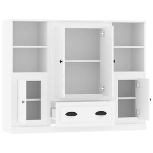 Credenza buffet cassettiera mobile contenitore organizer cucina soggiorno soggiorni 3 pz derivati ​​del legno bianco 02_0037013