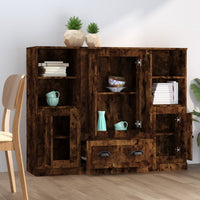 Credenze 3 pz Rovere Fumo in Legno Multistrato 3185324