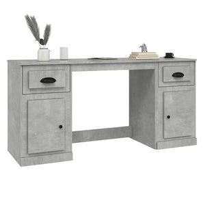 Scrivania con Armadietto Grigio Cemento in Legno Multistrato 3185331