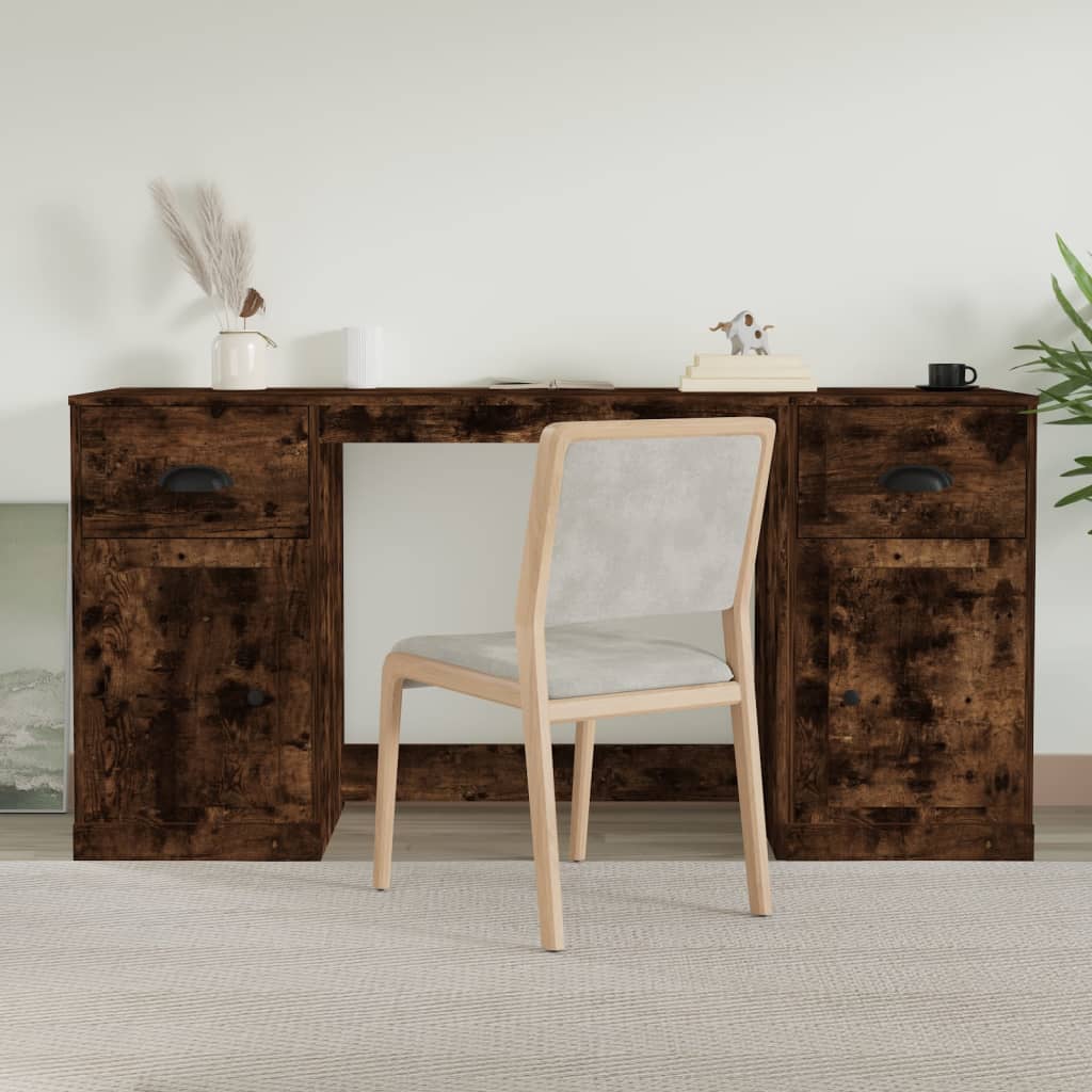 Scrivania con Armadietto Rovere Fumo in Legno Multistratocod mxl 77346