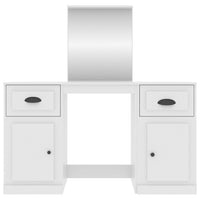 Toeletta con Specchio-Tavolo da Vanit¨¤ Bianco 130x50x132,5 cm