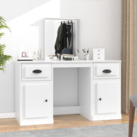 Toeletta con Specchio-Tavolo da Vanit¨¤ Bianco 130x50x132,5 cm