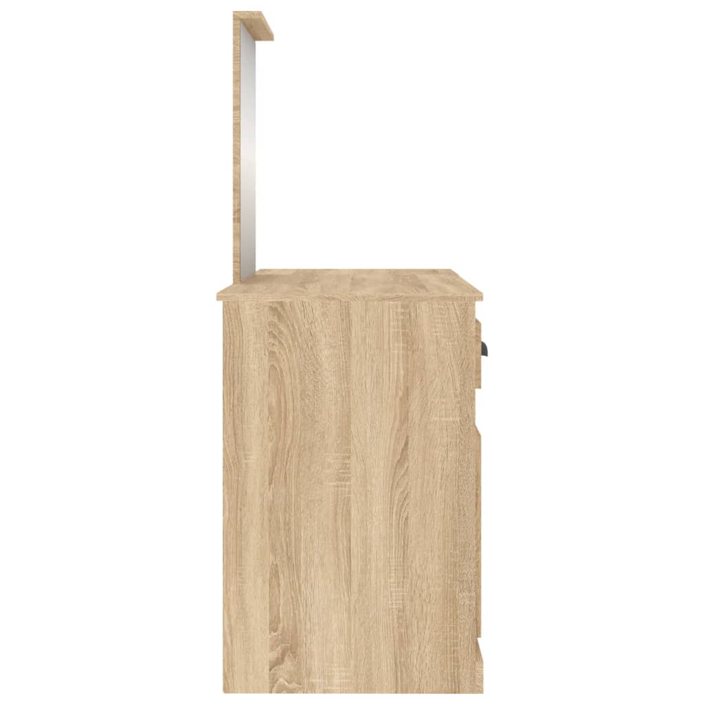 Toeletta con Specchio-Tavolo da Vanit¨¤ Rovere Sonoma 130x50x132,5 cm