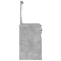 Toeletta con Specchio-Tavolo da Vanit¨¤ Grigio Cemento 130x50x132,5 cm