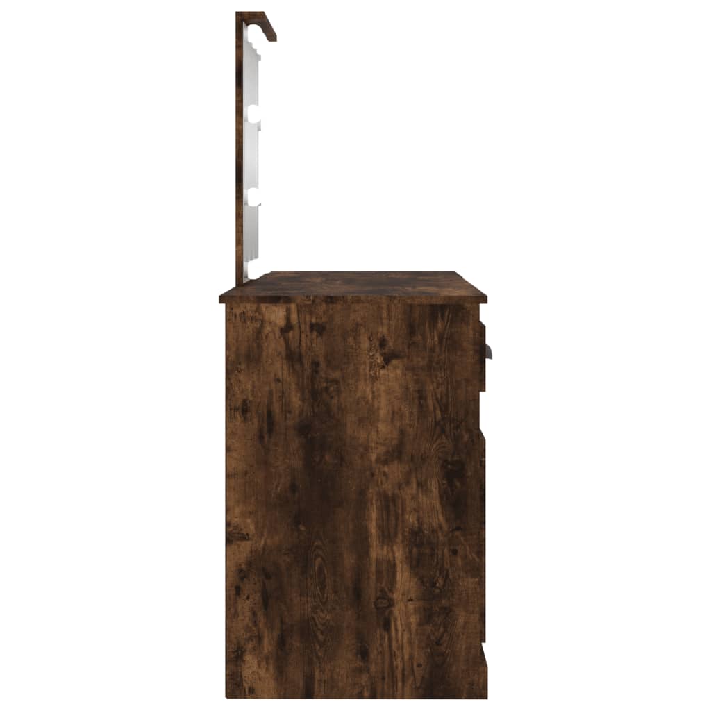 Toeletta con LED Rovere Fumo 130x50x132,5 cm 3185348