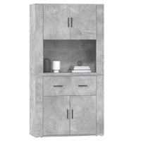 Credenza-Buffet-Armadio da cucina Grigio Cemento in Legno Multistrato