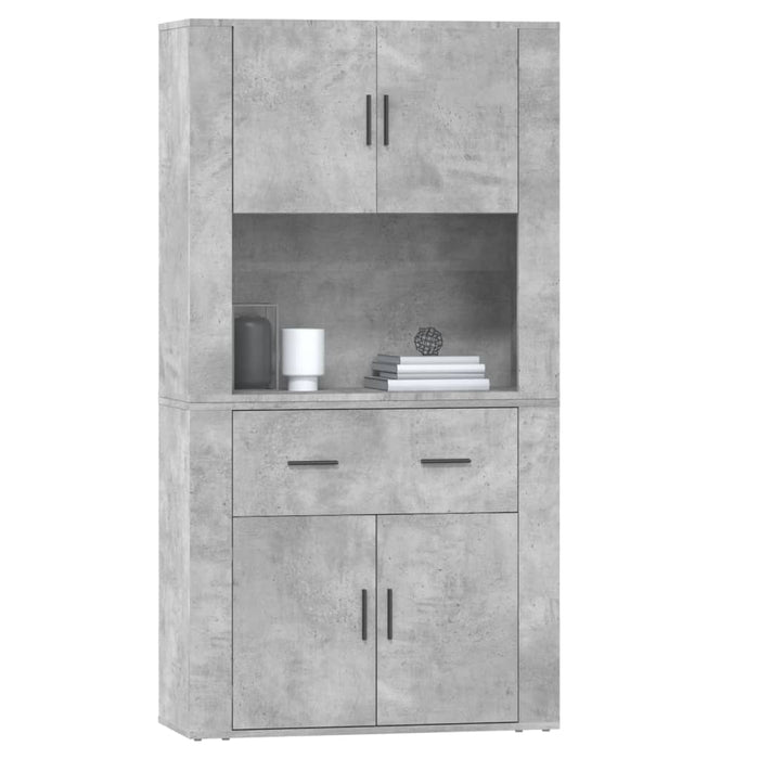 Credenza-Buffet-Armadio da cucina Grigio Cemento in Legno Multistrato