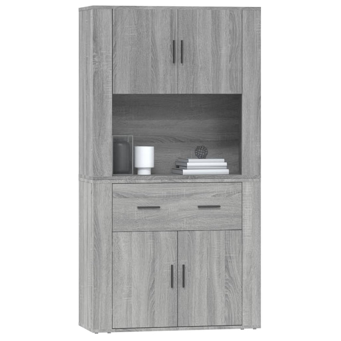 Credenza-Buffet-Armadio da cucina Grigio Sonoma in Legno Multistrato 950765