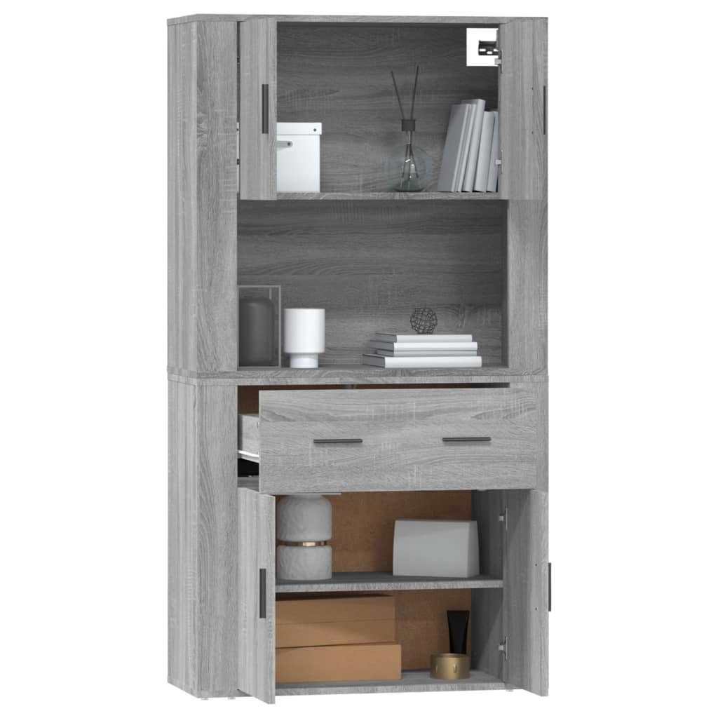 Credenza-Buffet-Armadio da cucina Grigio Sonoma in Legno Multistrato 950765
