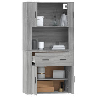 Credenza-Buffet-Armadio da cucina Grigio Sonoma in Legno Multistrato 950765
