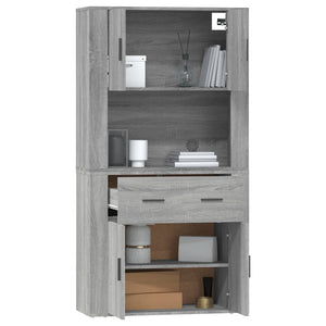 Credenza-Buffet-Armadio da cucina Grigio Sonoma in Legno Multistrato 950765