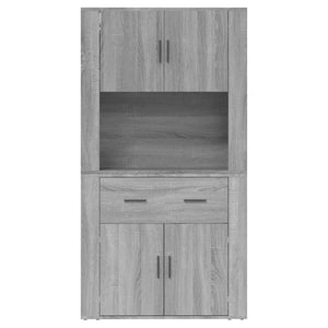 Credenza-Buffet-Armadio da cucina Grigio Sonoma in Legno Multistrato 950765