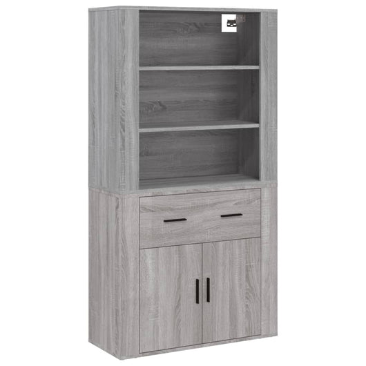 Credenza-Buffet-Armadio da cucina Grigio Sonoma in Legno Multistrato 605634