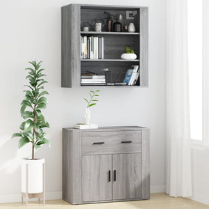 Credenza-Buffet-Armadio da cucina Grigio Sonoma in Legno Multistrato 605634