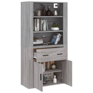 Credenza-Buffet-Armadio da cucina Grigio Sonoma in Legno Multistrato 605634