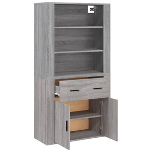 Credenza-Buffet-Armadio da cucina Grigio Sonoma in Legno Multistrato 605634
