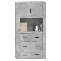 Credenza-Buffet-Armadio da cucina Grigio Cemento in Legno Multistrato 110253