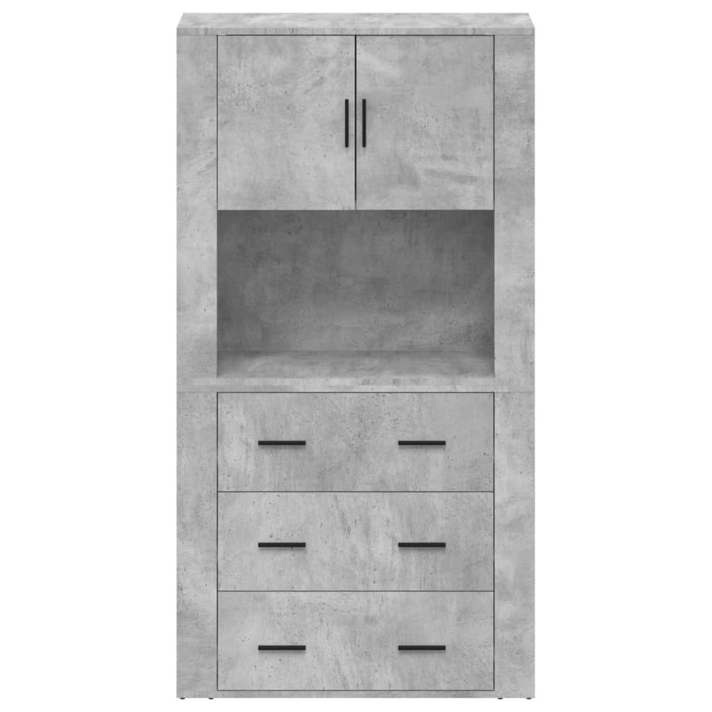 Credenza-Buffet-Armadio da cucina Grigio Cemento in Legno Multistrato 110253