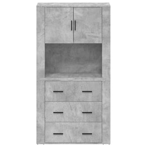 Credenza-Buffet-Armadio da cucina Grigio Cemento in Legno Multistrato 110253