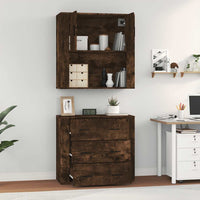 Credenza-Buffet-Armadio da cucina Rovere Fumo in Legno Multistrato 705835
