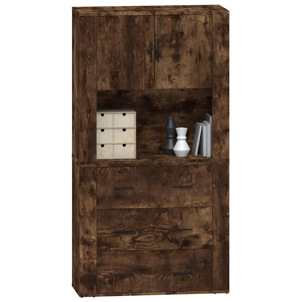 Credenza-Buffet-Armadio da cucina Rovere Fumo in Legno Multistrato 705835